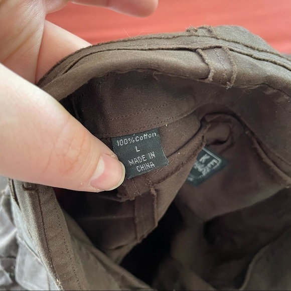 Ike behar textured brown button down shirt sz.L - Picture 3 of 4